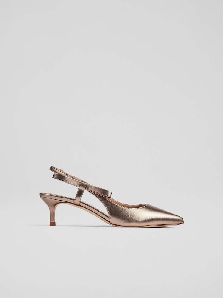 V metalnih barvah - LK Bennett Barette Bow Kitten Heels - Slika 1 iz 4