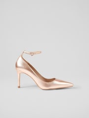 LK Bennett Metallic Catelyn Copper Ankle Strap Closed Courts - Image 1 of 4