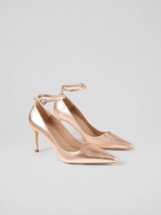 LK Bennett Metallic Catelyn Copper Ankle Strap Closed Courts - Image 3 of 4