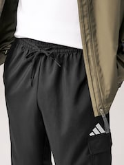 adidas Black Small Essentials Logo Cargo Joggers - Image 7 of 11