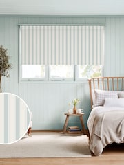 Sophie Allport Sea Blue Oundle Stripe Made To Measure Roller Blinds - Image 1 of 6