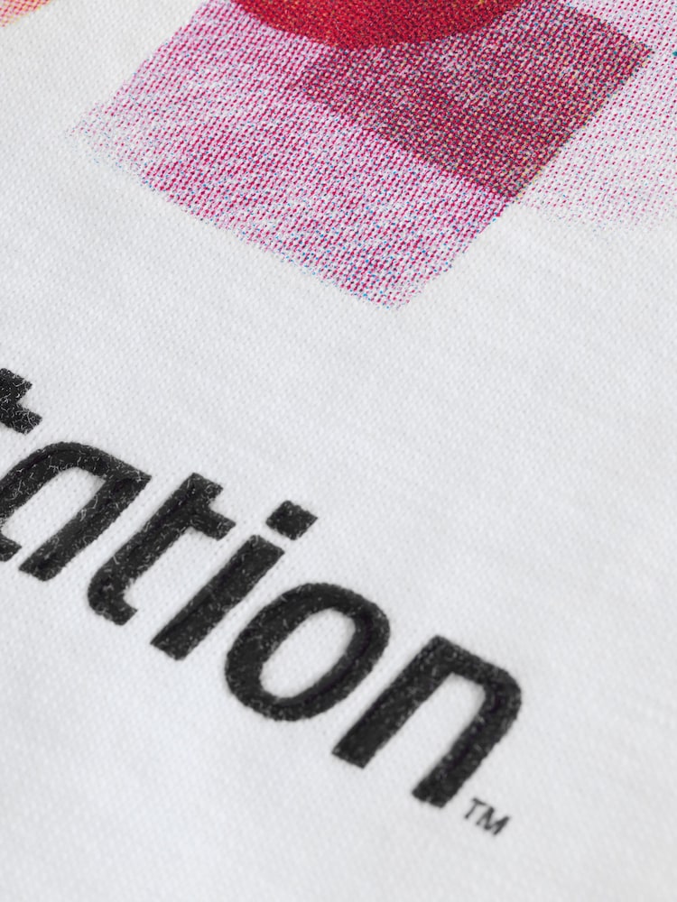White 100% Cotton Playstation Short Sleeve T-Shirt (3-16yrs) - Image 4 of 4