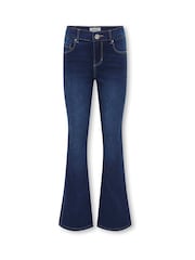 ONLY KIDS Blue Regular Waist Flared Jeans With Stretch - Image 4 of 6