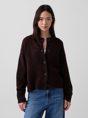 Braun - Gap CashSoft Oversized Chunky Strickjacke - Bild 1 von 4