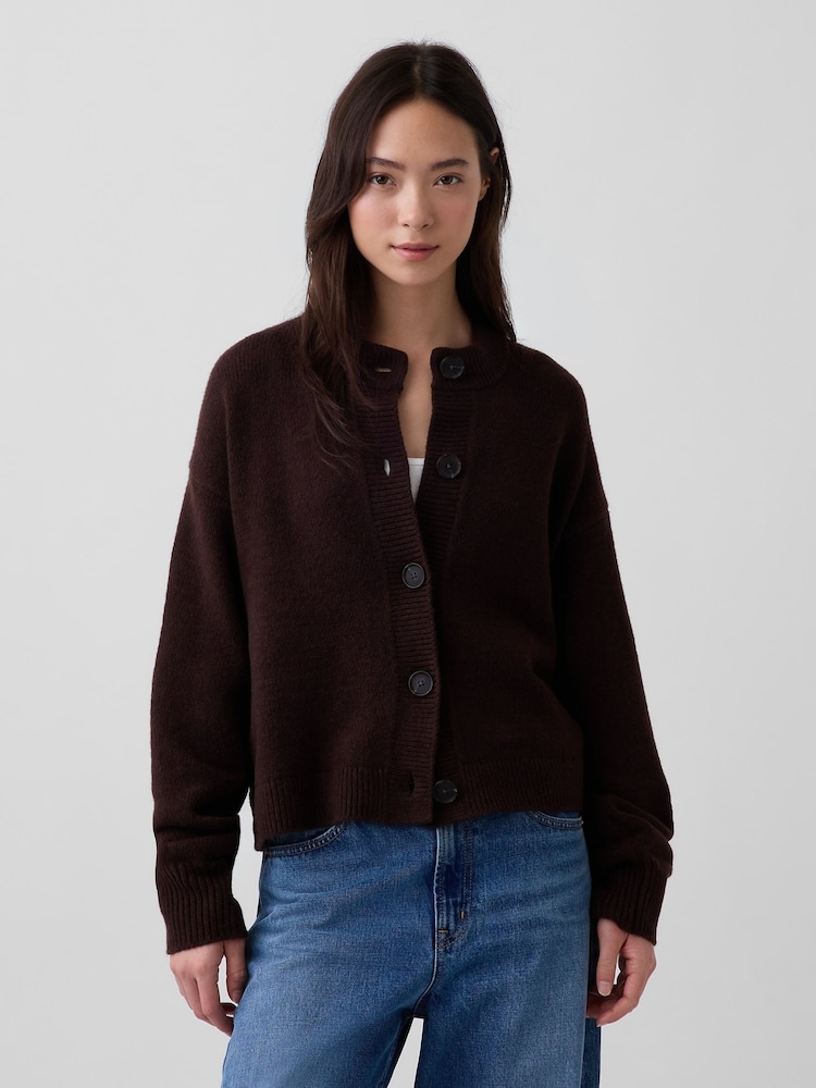 Braun - Gap CashSoft Oversized Chunky Strickjacke - Bild 1 von 4
