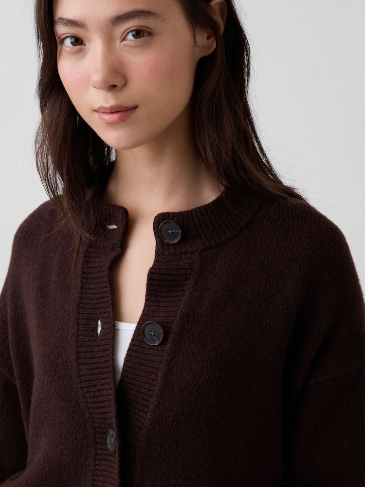 Braun - Gap CashSoft Oversized Chunky Strickjacke - Bild 4 von 4