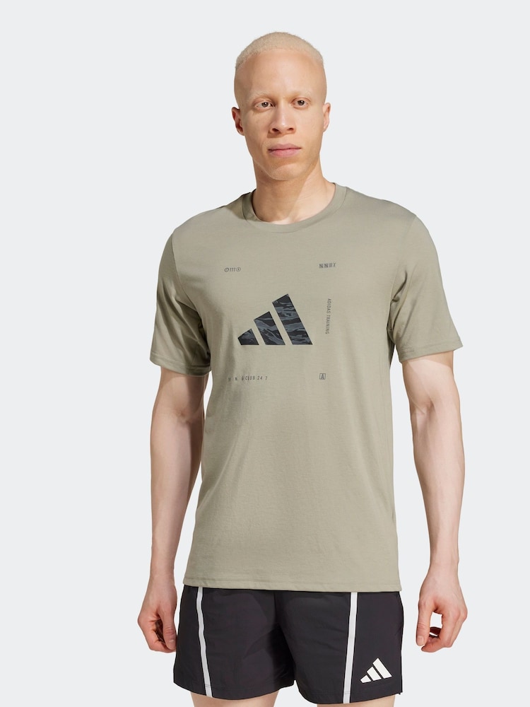 adidas Green Box Logo T-Shirt - Image 1 of 6