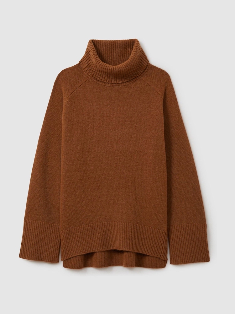 Reiss Toffee Eliza Wool-Cashmere Roll-Neck Jumper - Image 2 of 6