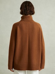 Reiss Toffee Eliza Wool-Cashmere Roll-Neck Jumper - Image 5 of 6