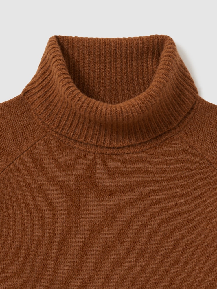 Reiss Toffee Eliza Wool-Cashmere Roll-Neck Jumper - Image 6 of 6
