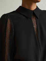 Reiss Reema Lace Insert Mini Dress - Image 4 of 6
