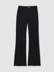 Reiss Navy Hadley Petite High Rise Flared Trousers - Image 2 of 7