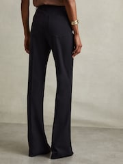 Reiss Navy Hadley Petite High Rise Flared Trousers - Image 5 of 7