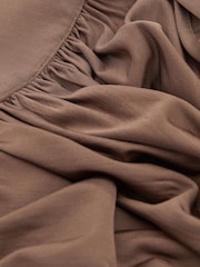Reiss Dark Mink Luisa Draped Tie Neck Top - Image 4 of 4