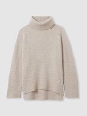 Reiss Oatmeal Eliza Wool-Cashmere Roll-Neck Jumper - Image 2 of 6