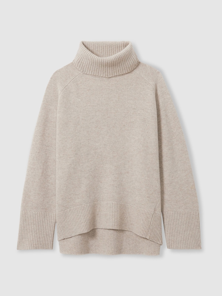 Reiss Oatmeal Eliza Wool-Cashmere Roll-Neck Jumper - Image 2 of 6