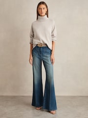 Reiss Oatmeal Eliza Wool-Cashmere Roll-Neck Jumper - Image 3 of 6