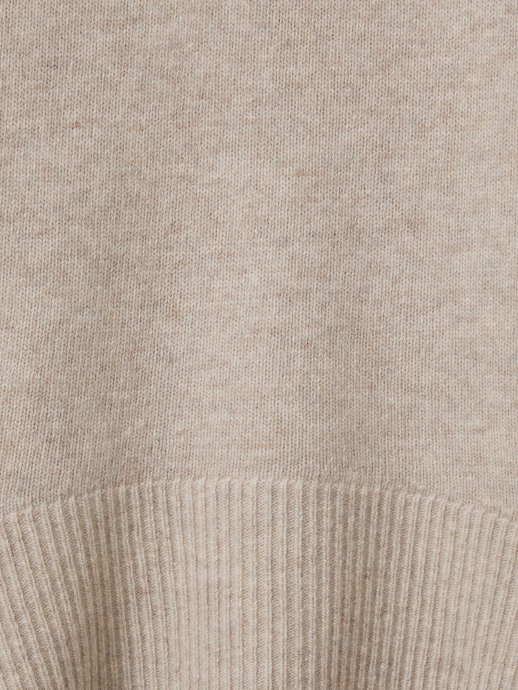 Reiss Oatmeal Eliza Wool-Cashmere Roll-Neck Jumper - Image 6 of 6