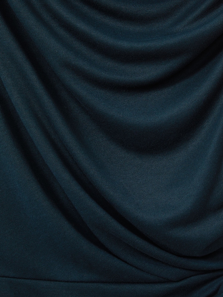Reiss Teal Fleur Off-The-Shoulder Ruched-Jersey Midi Dress - Image 6 of 6