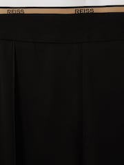Reiss Black Sian Waistband Detail Wide Leg Trousers - Image 6 of 6