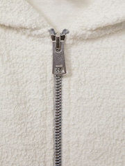 Reiss Cream Ula 4-9 yrs Cotton Blend Boucle Hoodie and Joggers Set - Image 4 of 5