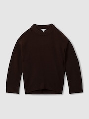 Reiss Chocolate Elena Wool-Cashmere Crew Neck Jumper - Image 2 of 6