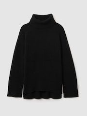 Reiss Black Eliza Wool-Cashmere Roll-Neck Jumper - Image 2 of 7