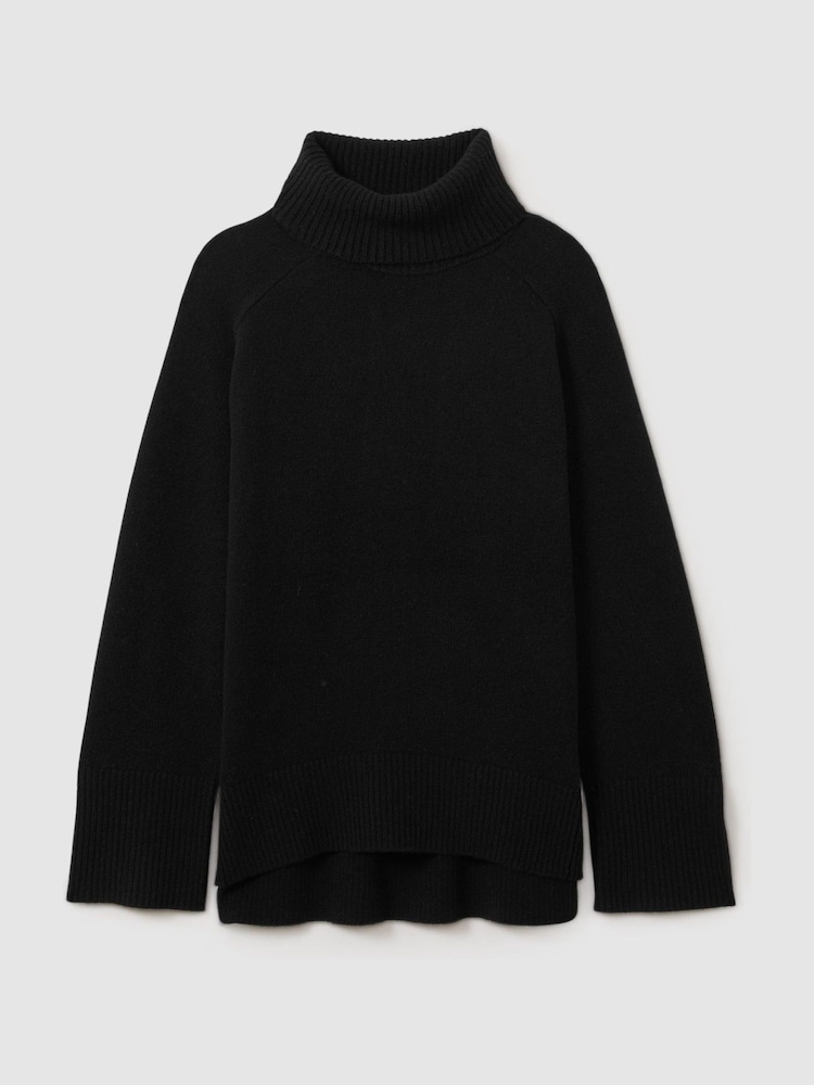 Reiss Black Eliza Wool-Cashmere Roll-Neck Jumper - Image 2 of 7