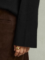 Reiss Black Eliza Wool-Cashmere Roll-Neck Jumper - Image 4 of 7