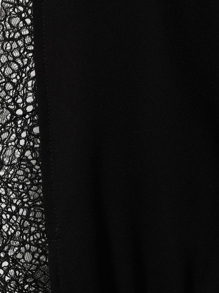 Reiss Black Renata Lace Insert Blouse - Image 5 of 5 Reiss Black Renata Lace Insert Blouse - Image 5 of 5