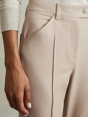 Reiss Neutral Hadley High Rise Flared Trousers - Image 4 of 6