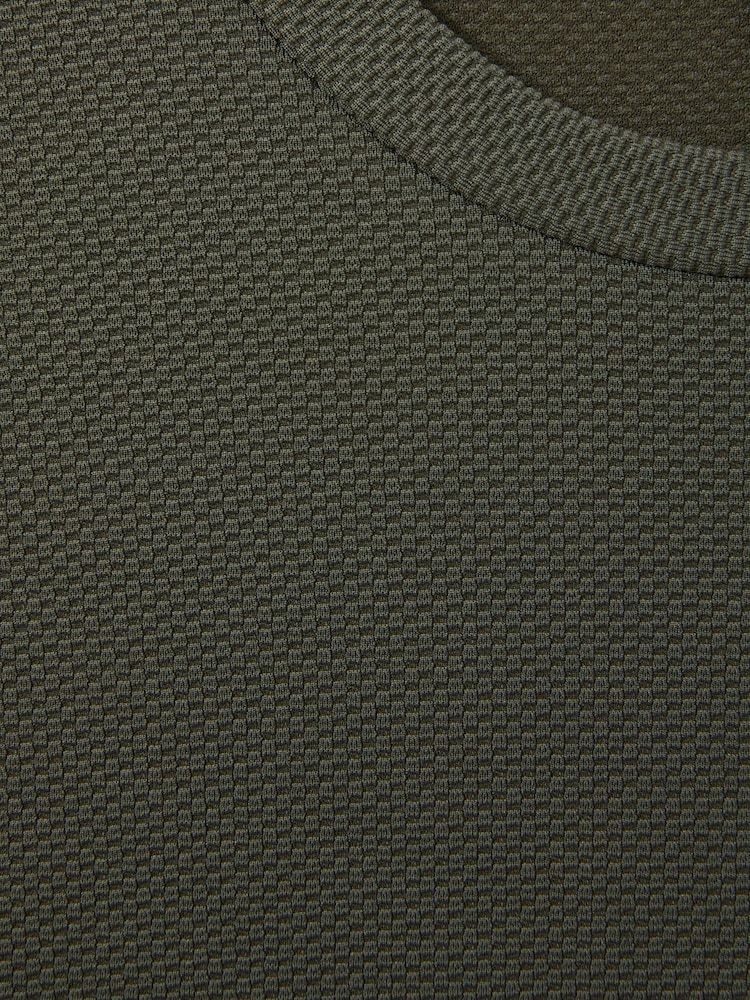 Reiss Green Smoke Wick Textured Crew-Neck T-Shirt - Image 6 of 6