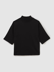 Reiss Black Amaya Oversized Rib-Neck T-Shirt - Image 2 of 5