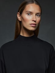 Reiss Black Amaya Oversized Rib-Neck T-Shirt - Image 3 of 5