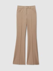 Reiss Neutral Hadley Petite High Rise Flared Trousers - Image 2 of 7