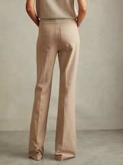 Reiss Neutral Hadley Petite High Rise Flared Trousers - Image 4 of 7