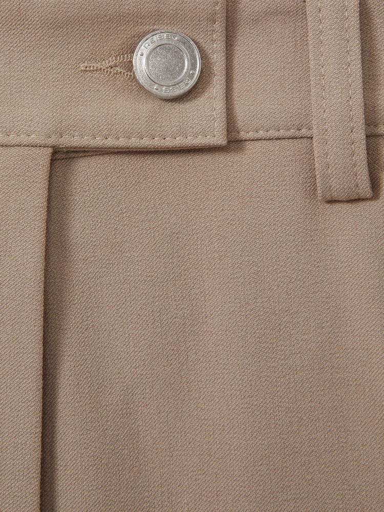 Reiss Neutral Hadley Petite High Rise Flared Trousers - Image 7 of 7