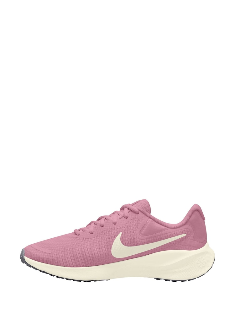 Nike Pink/White Revolution 7 Road Running Trainers - Image 2 of 4