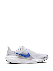 Nike White/Blue Pegasus 41 Road Running Trainers - Image 1 of 9