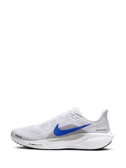 Nike White/Blue Pegasus 41 Road Running Trainers - Image 2 of 9