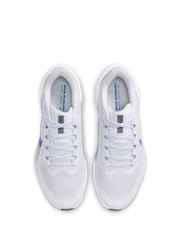 Nike White/Blue Pegasus 41 Road Running Trainers - Image 7 of 9