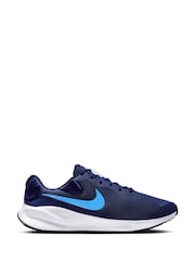 Nike Blue Extra Wide Revolution 7 Road Running Trainers - Image 1 of 11