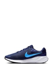 Nike Blue Extra Wide Revolution 7 Road Running Trainers - Image 4 of 11