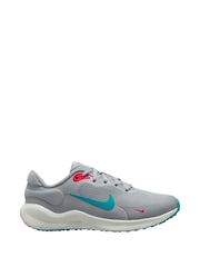 Nike Wolf Grey Blue Red Youth Revolution 7 Trainers - Image 1 of 4