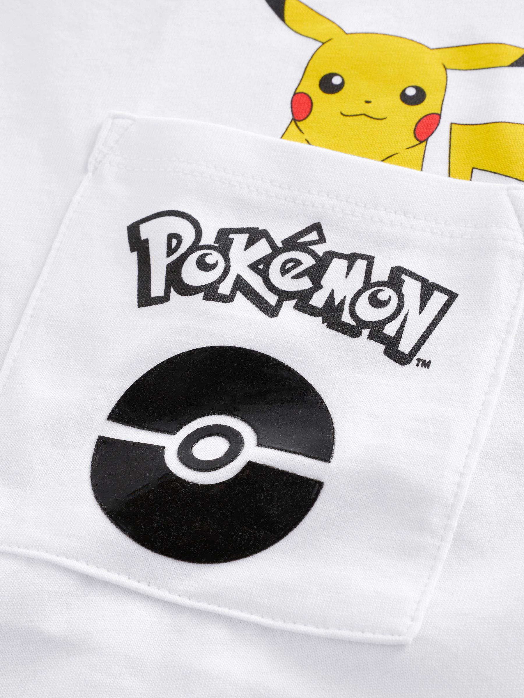 Buy White Back Print Pokémon License Short Sleeve T-Shirt (3-16yrs
