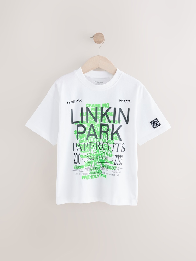 White 100% Cotton Linkin Park Short Sleeve T-Shirt (3-16yrs) - Image 1 of 5