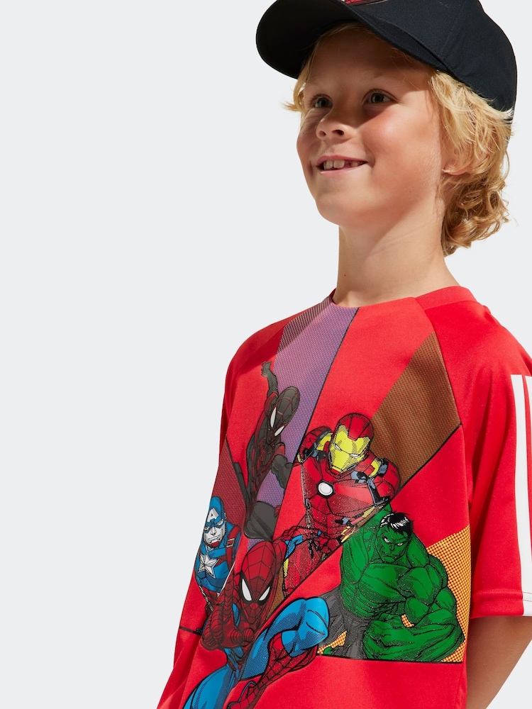 adidas Red Marvel Spider Man T-Shirt - Image 5 of 6
