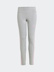 adidas Grey 3 Stripe Essentials Leggings - Image 6 of 6