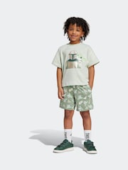 adidas Green Star Wars The Mandalorian T-Shirt and Shorts Set - Image 1 of 6