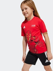 adidas Red Marvel Iron Man T-Shirt and Shorts Set - Image 5 of 15